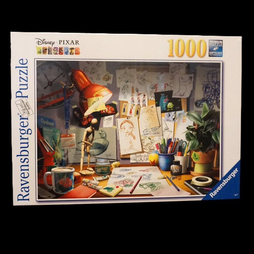 Disney Pixar Artist Desk Ravensburger 1,000 Piece Puzzle